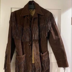 Brown Fringe Suede Jacket